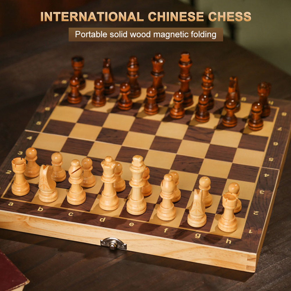 Chess Set Wooden - Large Chessboard Developing Strategic Thinking Chess