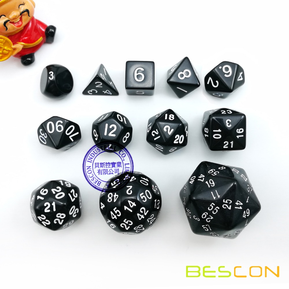 Dice Set Polyhedral - 12pcs Polyhedral Dice Set D3-D60 60