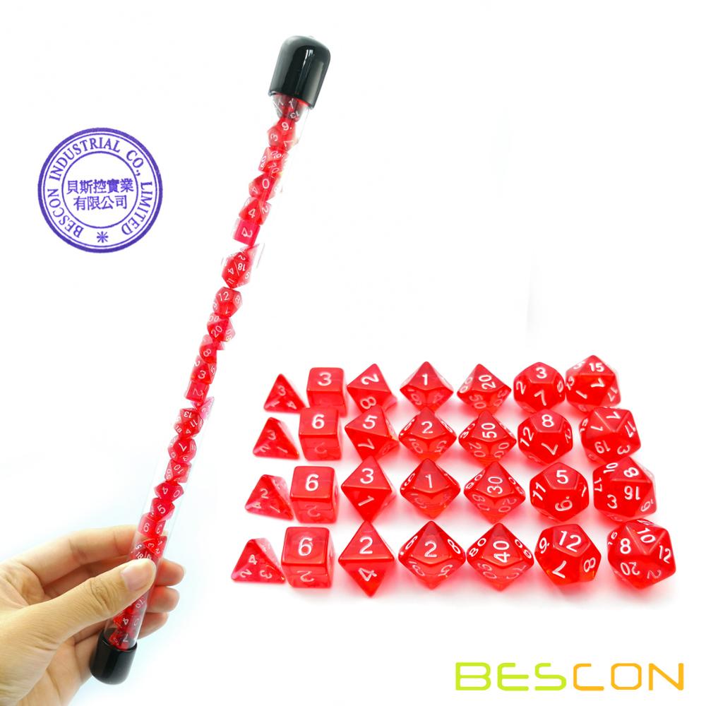 Bescon 28pcs Translucent Red M - Dice Set Polyhedral 评论和价格