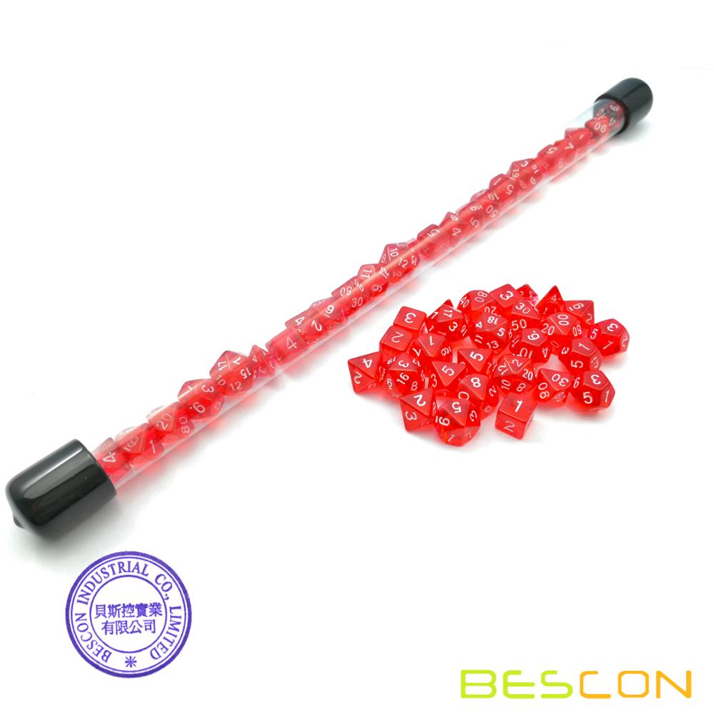 Bescon 28pcs Translucent Red M - Dice Set Polyhedral 评论和价格