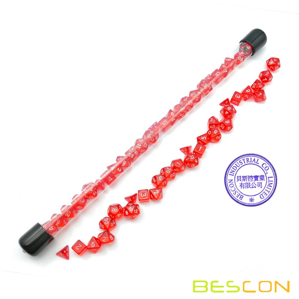 Bescon 28pcs Translucent Red M - Dice Set Polyhedral 评论和价格