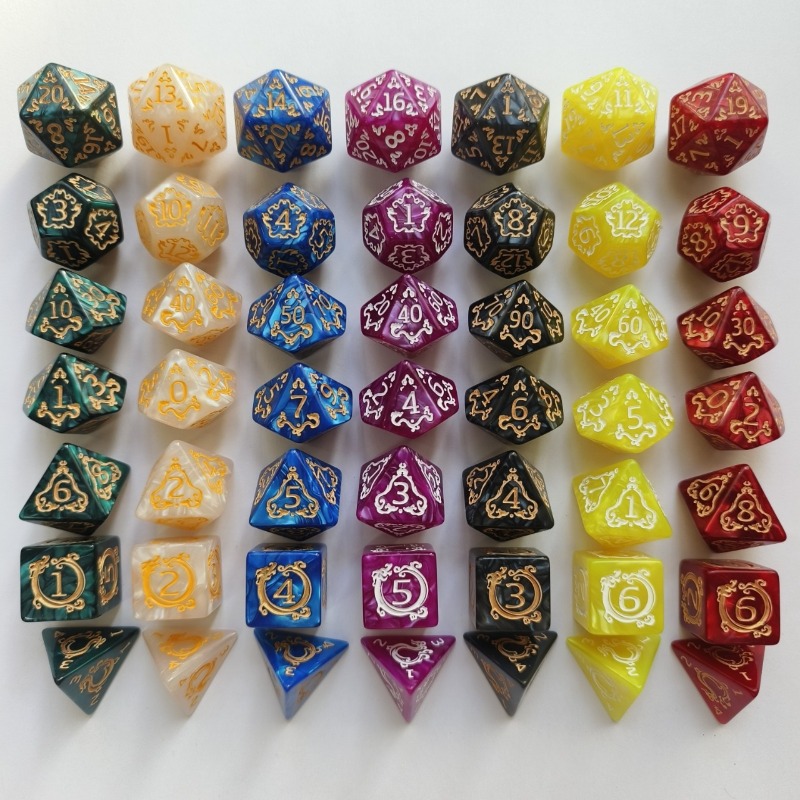 7Pcs Dragon Pattern Polyhedral - Dice Set Polyhedral 评论和价格