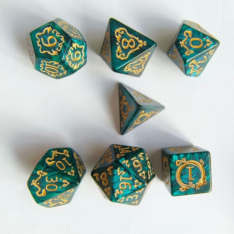 7Pcs Dragon Pattern Polyhedral - Dice Set Polyhedral 评论和价格