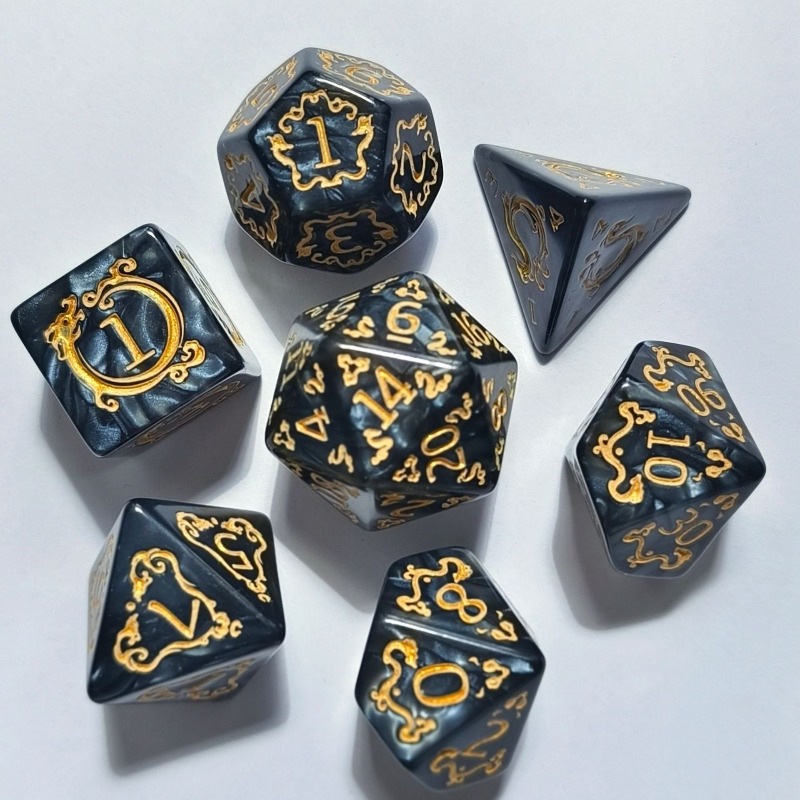 7Pcs Dragon Pattern Polyhedral - Dice Set Polyhedral 评论和价格
