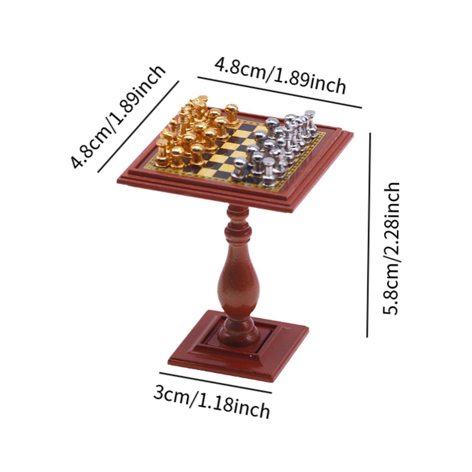Dollhouse Miniature Internatio - Chess Set Wooden 评论和价格