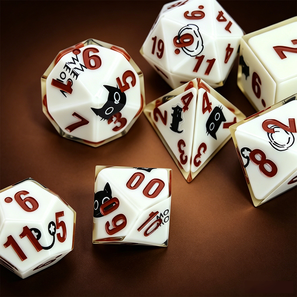 7pcs Magic Academy Cat Polyhed - Dice Set Polyhedral 评论和价格