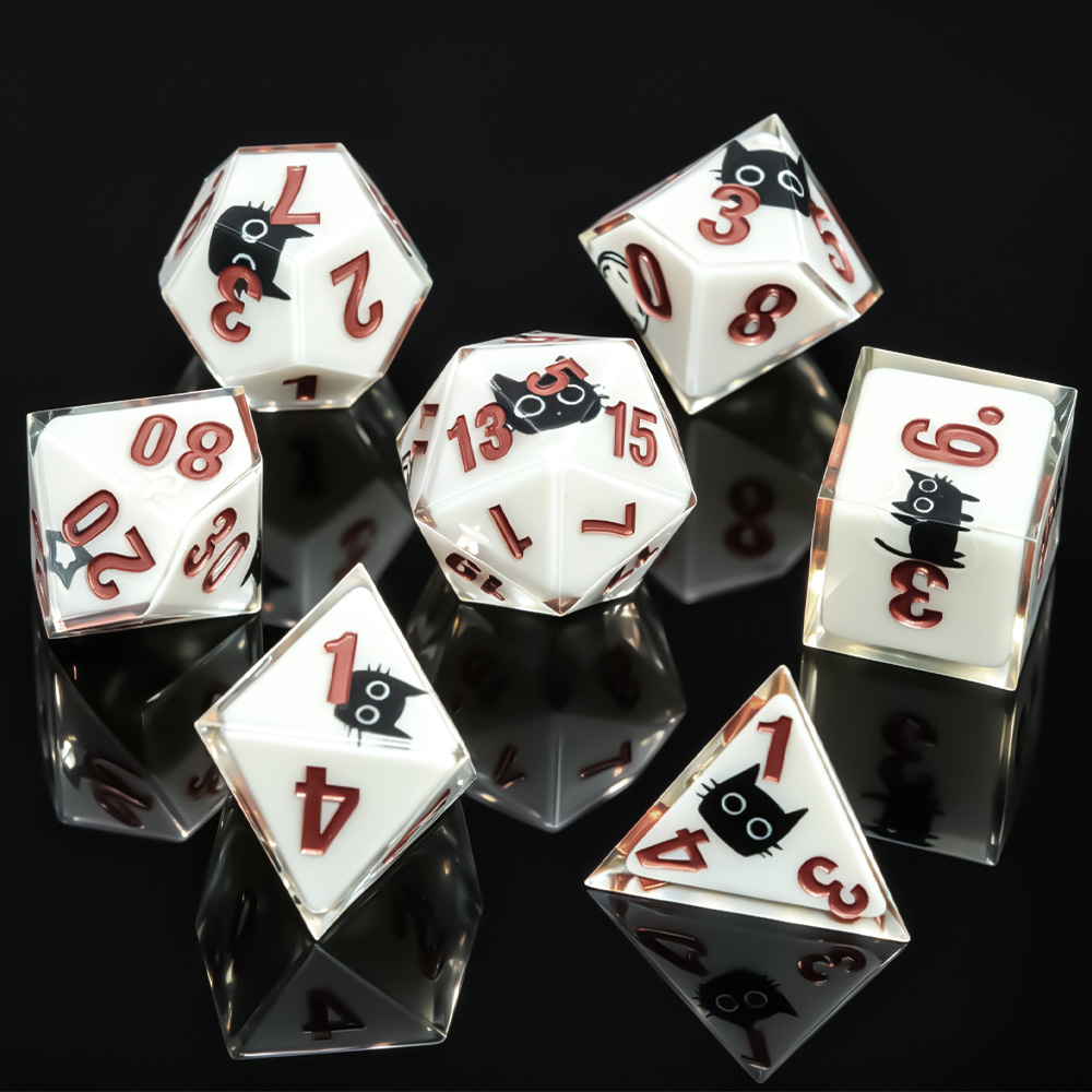 7pcs Magic Academy Cat Polyhed - Dice Set Polyhedral 评论和价格