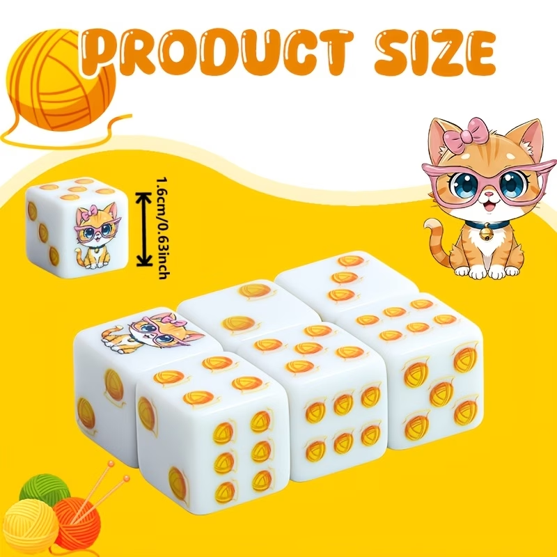 6Pcs Cat Paw Print Polyhedral  - Dice Set Polyhedral 评论和价格