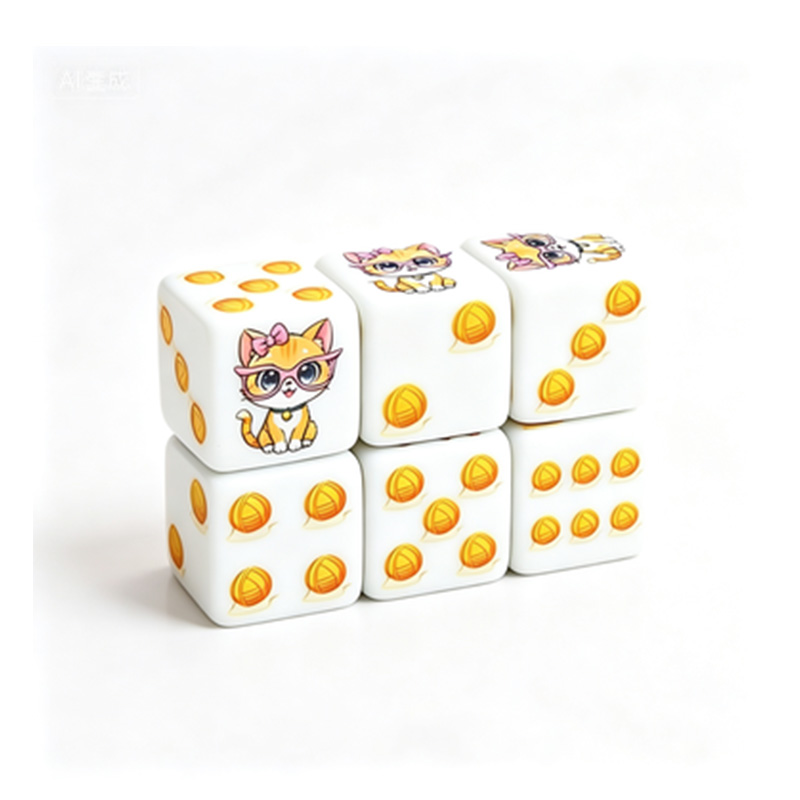 6Pcs Cat Paw Print Polyhedral  - Dice Set Polyhedral 评论和价格