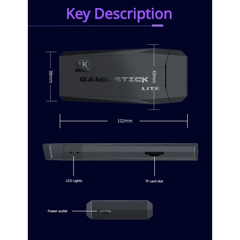 Portable 4K Retro Game Stick C - Board Game Journal 评论和价格