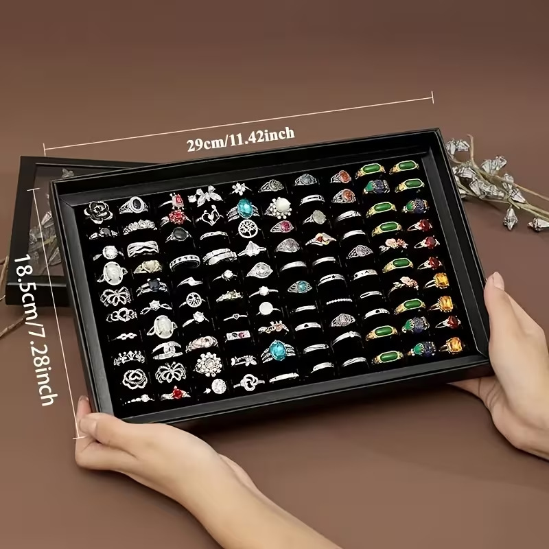 1pc Black 100-Grid Jewelry Sto - Token Tray Organizer 评论和价格
