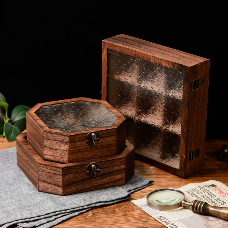 Wooden Storage Box, Embossed G - Token Tray Organizer 评论和价格