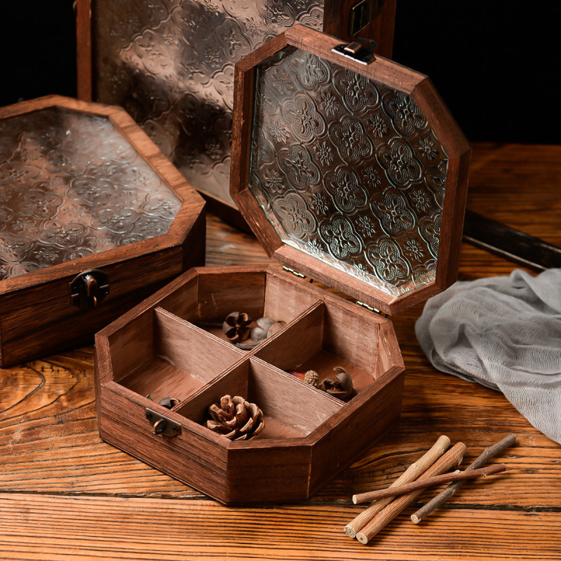Wooden Storage Box, Embossed G - Token Tray Organizer 评论和价格