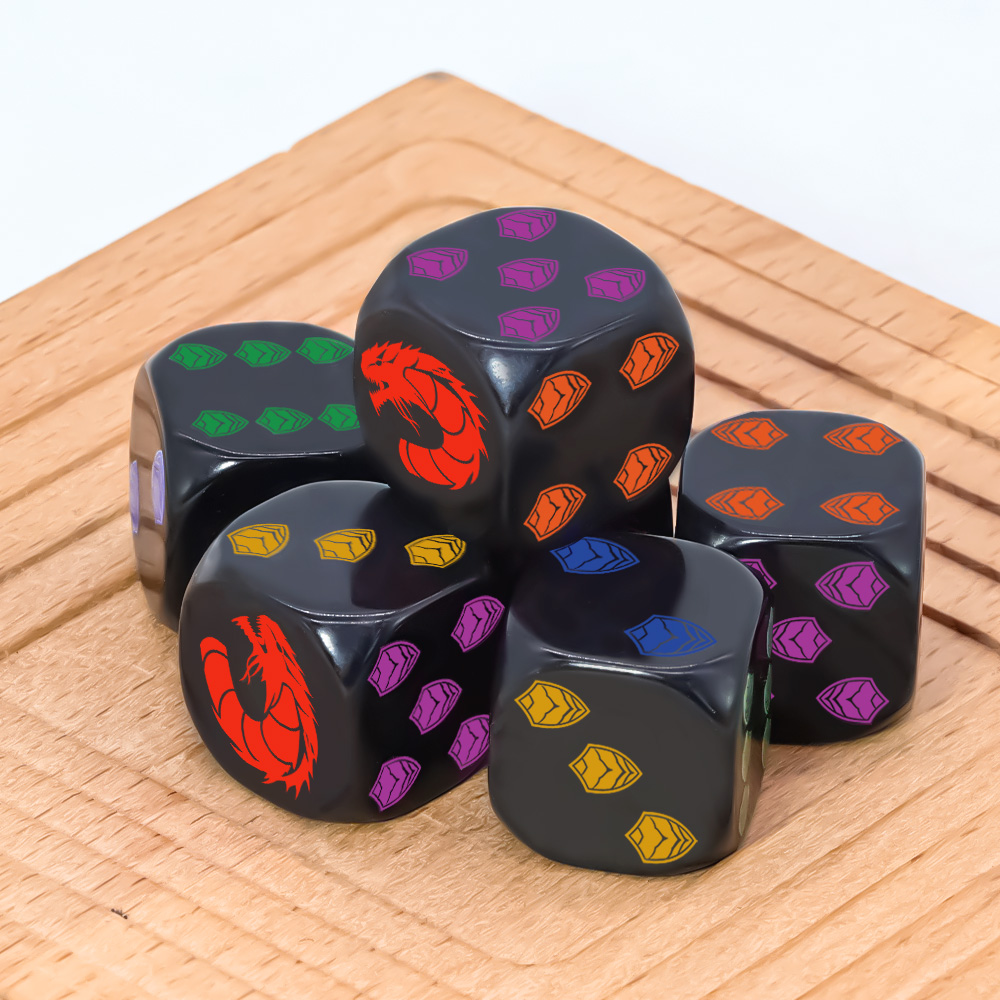 6Pcs Dragon Shield Crest Polyh - Dice Set Polyhedral 评论和价格