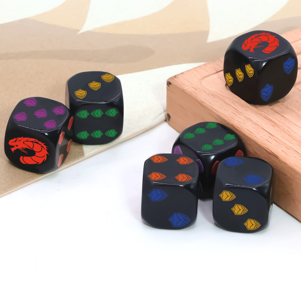 6Pcs Dragon Shield Crest Polyh - Dice Set Polyhedral 评论和价格