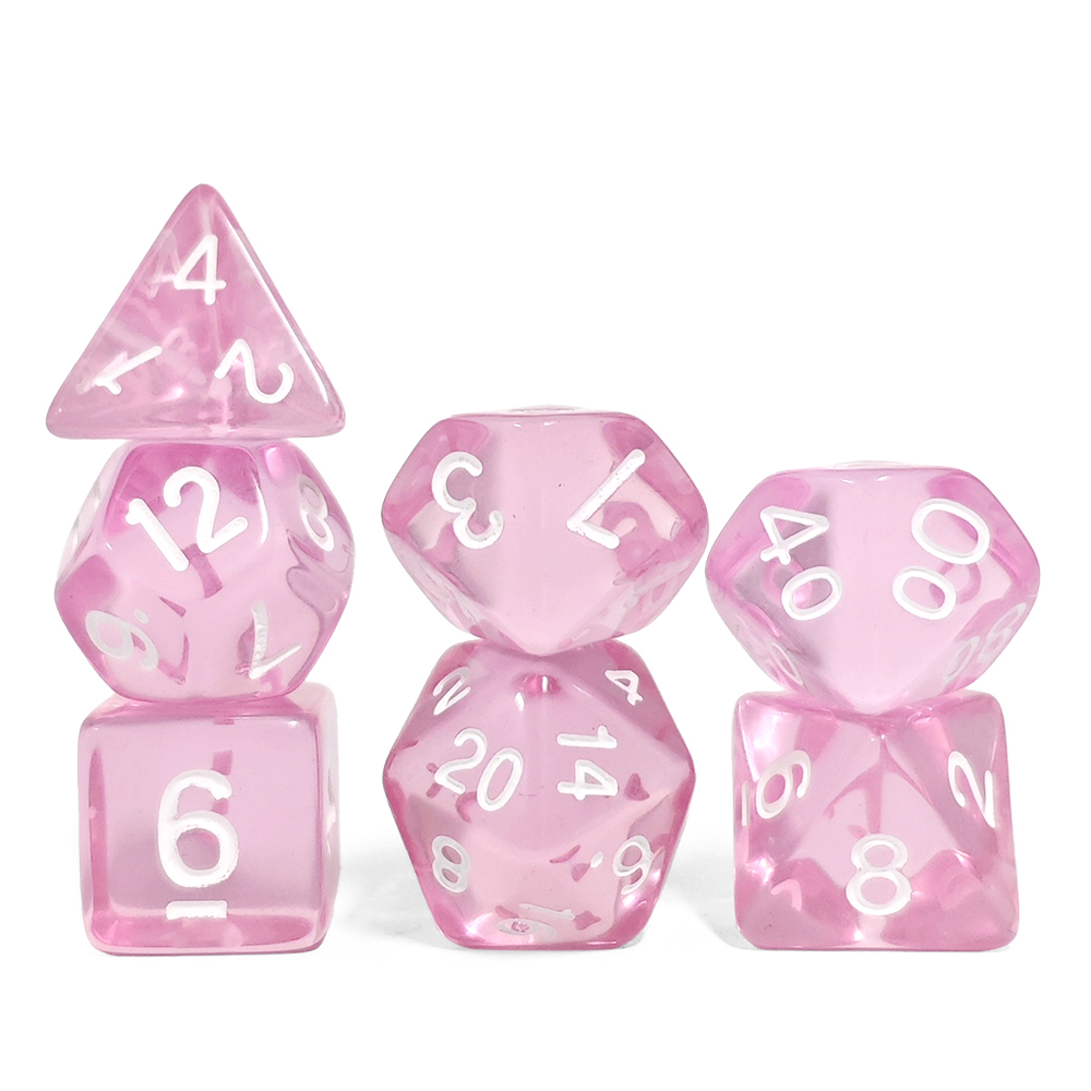 Clear Transparent Pink Polyhed - Dice Set Polyhedral 评论和价格