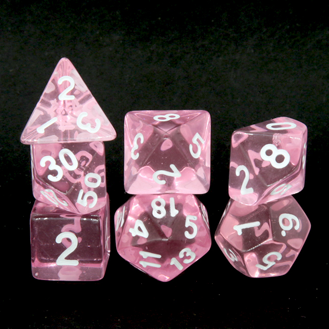 Clear Transparent Pink Polyhed - Dice Set Polyhedral 评论和价格