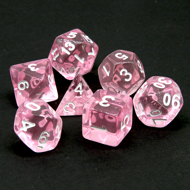 Clear Transparent Pink Polyhed - Dice Set Polyhedral 评论和价格