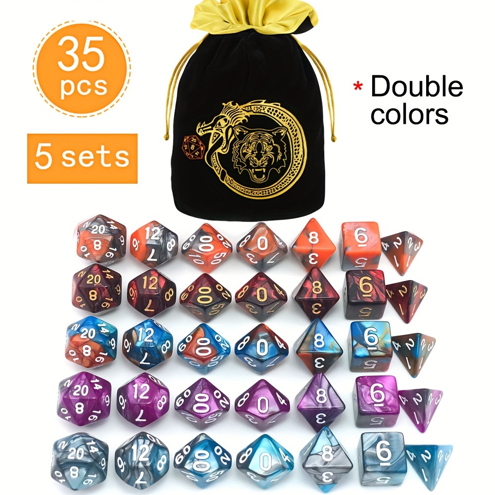 DND 5 Sets 35 Pcs Polyhedral D - Dice Set Polyhedral 评论和价格