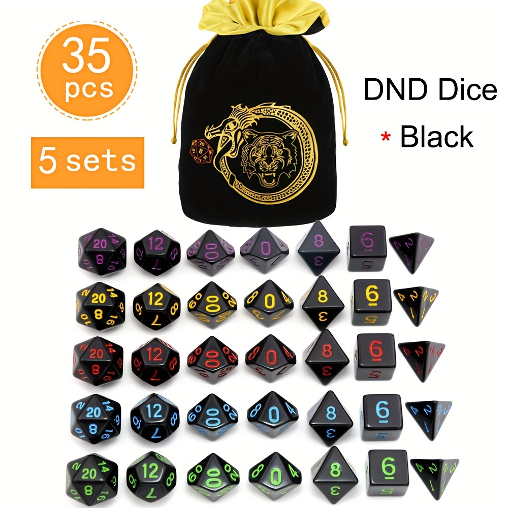 DND 5 Sets 35 Pcs Polyhedral D - Dice Set Polyhedral 评论和价格